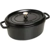 Image de STAUB Cocotte en fonte, faitout tous feux dont induction, ovale, 33 cm, 6,7 L, Made in France, noir
