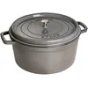 Image de STAUB Cocotte en Fonte Émaillée avec Couvercle, Tous feux dont induction, 8 personnes, Ronde, 34 cm, 12,60 L, 11,2 kg, Gris Graphite