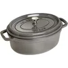 Image de STAUB Cocotte en Fonte Ovale 37 cm, 8 L, Gris graphite, Induction
