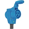 Image de Brennenstuhl Prise de Courant électrique CEE et Prise de Courant française Solutions Outdoor avec clapets à Fermeture Automatique (Deux Prises en Une, 16A, 2P+T, IP44) Bleu