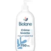 Image de BIOLANE - Crème lavante nourrissante - Gel douche bebe doux et sans savon - Corps et Cheveux - Peau Sensible   Flacon-pompe 750 ml- Fabriqué en France