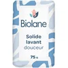 Image de BIOLANE - Solide Lavant Douceur - Bain Bébé - 95% d'Origine Naturelle -75g - Corps et Cheveux - Sans savon - Fabriqué en France