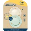 Image de BIOLANE - Tétines rondes - Sucettes extra-fines - 0 à 6 mois - Vert et Beige - Téterelle en caoutchouc naturel - Respect du développement bucco-dentaire - Douces et confortables