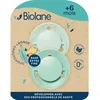 Image de BIOLANE - Tétines rondes - Sucettes extra-fines- 6 mois et plus - Vert bicolore - Téterelle en caoutchouc naturel - Respect du développement bucco-dentaire- Douces et confortables