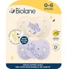 Image de BIOLANE - Tétines Anatomiques Animaux 0-6 Mois - Sucettes Lilas & Beige