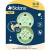 Image de BIOLANE - Tétines rondes de nuit - Phosphorescente - 0 à 6 mois - Sucettes extra-fines - Beige et marron - Téterelle en caoutchouc naturel - Respect du développement bucco-dentaire