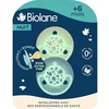Image de BIOLANE - Tétines rondes de nuit - Phosphorescente - 6 mois et plus - Sucettes extra-fines - Bleu et Beige - Téterelle en caoutchouc naturel - Respect du développement bucco-dentaire