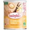 Image de Babybio - Céréales Vanille avec riz, blé, avoine, seigle, quinoa, Bio 220 g - 6+ Mois - BIO
