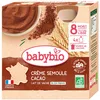 Image de Babybio Gourde Crème Semoule Cacao 8+ Mois 340 g