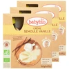 Image de BABYBIO Gourde semoule vanille 4x85g