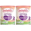 Image de Babybio Laits Infantiles Optima 2 Formule Avec Fibres De 6 À 12 Mois 400g (Lot de 2)