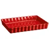 Image de Emile Henry EH346038 Tourtière Rectangulaire, Céramique, Rouge Grand Cru, 33, 5 x 24 x 5 cm