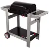 Image de Barbecue au charbon Indiana, avec chariot en bois et deux tablettes latérales
