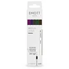 Image de Emott - Uni Ball - Uni Mitsubishi Pencil - Pochette de 5 Feutres Vintage Colors - Pour Écrire, Dessiner, Tracer avec Style ! - Pointe Fine 0,4 mm - Marron Fonce, Gris, Amethyste, Violet, Vert Kaki