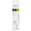 Image de Emott - Uni Ball - Uni Mitsubishi Pencil - Pochette de 5 Feutres Retro Colors - Écrire, Dessiner, Tracer avec Style ! - Pointe Fine 0,4 mm - Bleu Vert, Orchidée, Lie de Vin, Jaune Paille, Vert Pomme