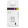 Image de Emott - Uni Ball - Uni Mitsubishi Pencil - 10 Feutres Calm-Tone Dark Colors - Écrire, Dessiner, Tracer - 0,4mm - Améthyste, Bleu Vert, Orchidée, Gris, Jaune, Marron, Lie de Vin, Kaki, Pomme, Violet