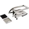 Image de Coupe-frites ménager professionnel inox sur ventouse - Coupe légumes, accessoires frites maison, coupe frites manuel - 2 couteaux - 10 mm et 8 mm, Silver