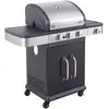 Image de Cook’in Garden - Barbecue Gaz Fidgi 3, 3 Brûleurs Inox, Grill et Plancha, Capot avec Thermomètre, Cuve en Acier, Allumage Piezo, Idéal 10 Personnes, Idéal Terrasse Extérieur Jardin