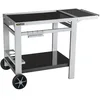 Image de Cook’in Garden - Desserte Media L, Chariot avec Plan de Travail Mobile et Roues Renforcées, Meuble Extérieur Idéal Jardin ou Terrasse, Support Idéal pour Plancha ou Barbecue, Noir/Gris