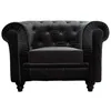 Image de Menzzo A605V1 Contemporain Fauteuil pour Canapé Bois/Velours Noir 80 x 110 x 72 cm