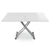 Image de Menzzo Table Ronde Extensible SOARE Effet Marbre Blanc   Table de Salle à Manger 4 à 12 Couverts avec Rallonges Intégrées   Pied Central Métal   L110 x P110-260 x H76 cm