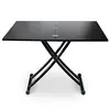 Image de Menzzo B2219S Contemporain Carrera Table Basse Relevable Bois/Métal Noir Carbone 57/100 x 100/114,2 x 39/76,3 cm