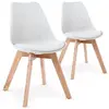 Image de Menzzo Lot de 2 chaises Style scandinave Bovary Blanc