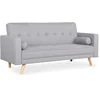 Image de Menzzo Canapé-lit Slow Tissu Gris Clair   Banquette Convertible Moderne 3 Places avec Couchage d’appoint