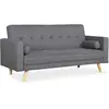 Image de Menzzo Canapé-lit Slow 3 Places Convertible Style scandinave Tissu Gris foncé   Lit d’appoint intégré   L186 x P75 x H89 cm