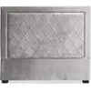 Image de Menzzo Tête de lit Meghan 140 cm Velours Argent   Design capitonné avec Coutures décoratives   Tête de lit élégante et Cosy