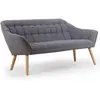 Image de Menzzo Canapé 3 Places ZENTAO Tissu Gris Clair   Design scandinave Moderne   Coutures décoratives   Pieds Coniques   L173 x P75 x H76 cm
