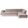 Image de Menzzo Canapé d’Angle 5 Places L260 cm Alfa Velours Taupe   Têtières Relevables & Accoudoir Ajustable   Canapé Design Moderne Confortable pour Salon Familial