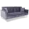 Image de Menzzo Canapé Convertible 3 Places Carla en Velours Gris   Canapé Lit avec Coffre de Rangement   Couchage 191 × 102 cm   L191 x P92 x H77 cm   Salon, Studio ou Chambre d’Amis