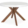 Image de Menzzo Table Ronde Extensible MYRIADE Bois/Blanc   Table Salle à Manger L110/260 cm avec Rallonge   Design Moderne Gain de Place pour Cuisine & Séjour