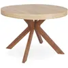 Image de Menzzo Table Ronde Extensible MYRIADE Bois Sonoma   110 à 260 cm   Table Salle à Manger 10 Personnes avec 3 Rallonges   Design Vintage Pied Central Métal Effet Bois