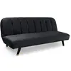 Image de Menzzo Canapé Convertible clic-clac 3 Places Olympia Velours Noir   Banquette lit Moderne   Ouverture Rapide   Confort Quotidien   Salon Design