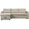 Image de Menzzo Canapé d’Angle Convertible Toledo 4/5 Places   Tissu Beige   Lit intégré   Design Moderne Confortable   L250 x P150 x H85 cm