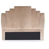 Image de Menzzo Tête de lit Arena 140 cm Velours Taupe   Tête de lit Design capitonnée   Habillage lit Double Moderne et élégant