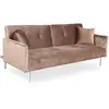 Image de Menzzo Canapé Convertible clic clac 3 Places Carla - Velours Taupe élégant, Convertible lit Occasionnel, Structure métal