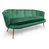 Image de Menzzo Canapé 3 Places Arrondi Brenda Velours Vert   Design Moderne Chic   Style Contemporain   Salon Confortable