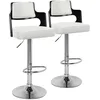 Image de Menzzo Lot de 2 chaises de Bar Russel Bois Noir & Simili Blanc