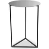 Image de Menzzo Table d’appoint Oliana - Plateau Miroir & Structure métal Noir, Design Chic et Contemporain
