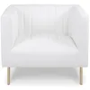 Image de Menzzo Fauteuil Sacramento en Simili Cuir Blanc   Dossier à Coutures Verticales   Design Moderne Confortable   L84 x P76 x H72 cm