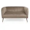 Image de Menzzo Canapé 2 Places BOMBARO en Velours Taupe Pieds Métal Doré   Design Moderne, Élégant et Confortable et Élégant pour Salon, Chambre ou Bureau   L128 x P73 x H71 cm