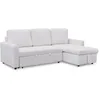 Image de Menzzo Canapé d’Angle Convertible Toledo en Tissu Bouclette crème   5 Places   Angle réversible avec Coffre de Rangement   Grand canapé Design cocooning Moderne