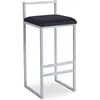 Image de Menzzo Tabouret de Bar Drakkar Métal Noir & Velours Noir   avec Assise Rembourrée   Style Industriel Moderne pour Îlot Central, Bar ou Cuisine   L35 x P35 x H80 cm