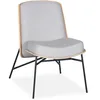 Image de Menzzo Fauteuil Gauguin Bois & Tissu Gris Clair   Fauteuil Moderne Design 57,5 cm   Assise Confortable Style Scandinave Contemporain pour Salon, Bureau ou Coin Lecture