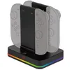 Image de Konix Station de Recharge pour 2 Paires de manettes Joy-Con Nintendo Switch 2 - Indicateur de Charge LED - 10 Modes d'éclairage RVB - Noir