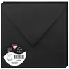 Image de Clairefontaine 5873C - Paquet de 20 Enveloppes Gommées - Format Carré 16,5x16,5cm - 120g/m² - Coloris Noir - Invitation Evènements et Correspondance - Gamme Pollen - Papier Premium Lisse