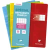 Image de Clairefontaine 63796C Un Cahier Agrafé Déficients Visuels - 17x22 cm - 96 Pages Grands Carreaux Noirs 2,5 mm Agrandis 10/10 - Papier Blanc 90 g - Couverture Carte Pelliculée - Couleur Aléatoire